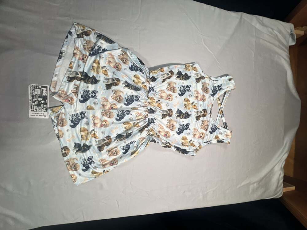 Little Dress Shoppe Girls Puppy Dog Print Tank Romper Size 10
